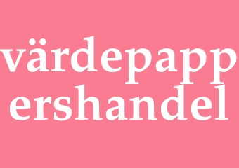 Synonym värdepappershandel