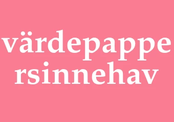 Synonym värdepappersinnehav