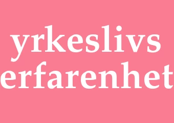 Synonym yrkeslivserfarenhet