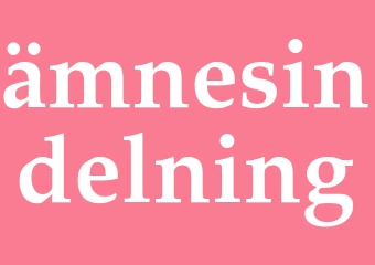 Synonym ämnesindelning