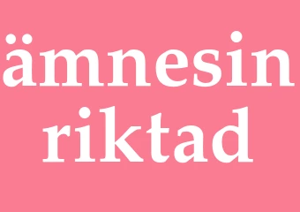 Synonym ämnesinriktad