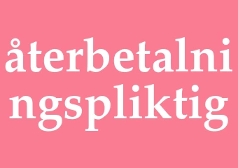 Synonym återbetalningspliktig