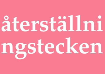 Synonym återställningstecken