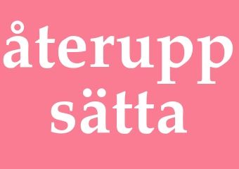 Synonym återuppsätta
