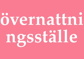 Synonym övernattningsställe